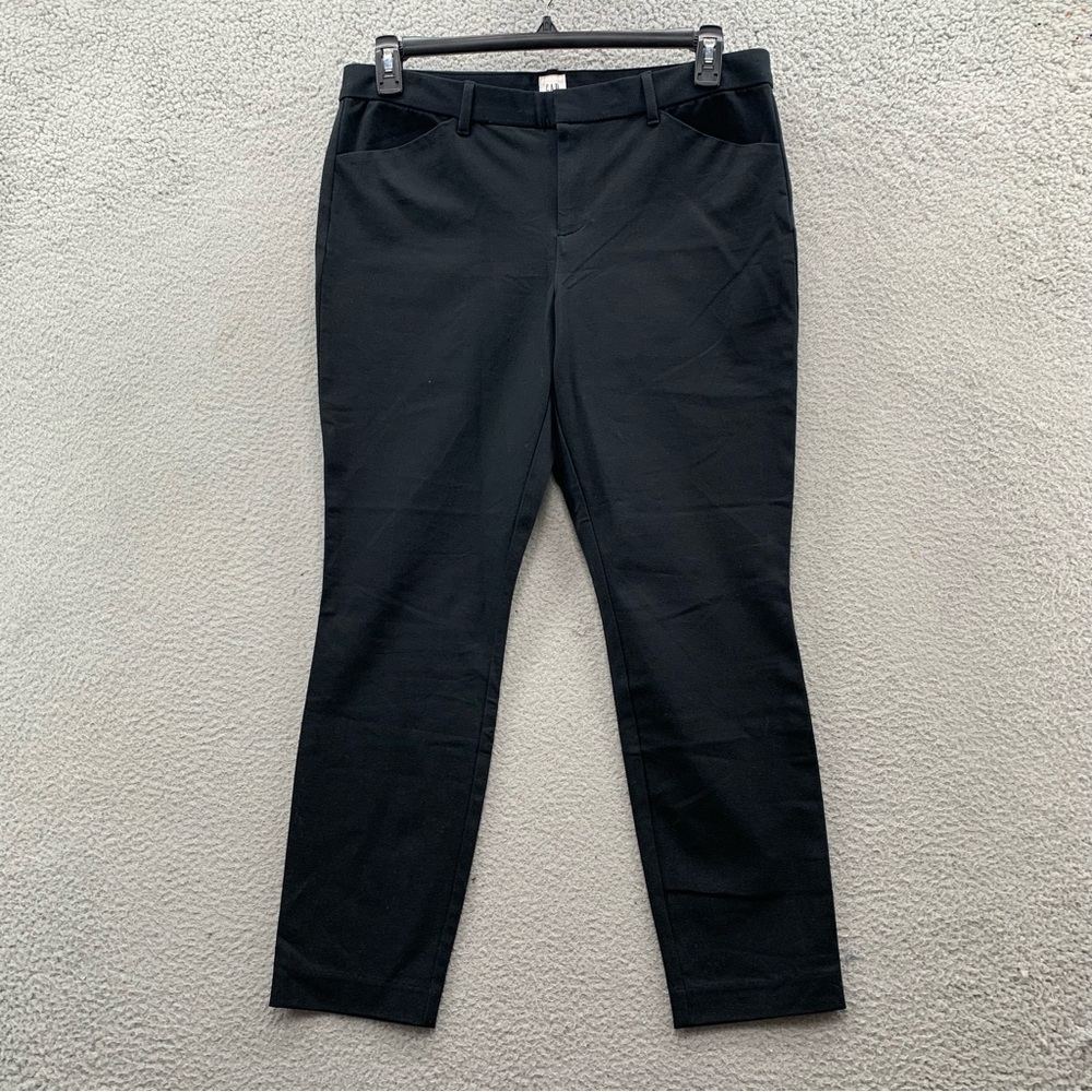 Gap Women’s 12 Pants Black Signature Skinny Ankle Mid Rise Stretch Cotton Blend